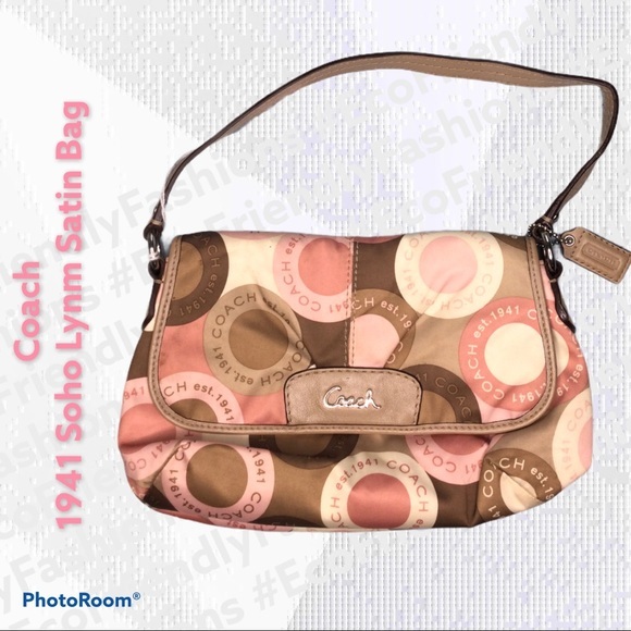 Coach Handbags - Coach 1941 Soho Lynm Pink and Brown Satin Bag